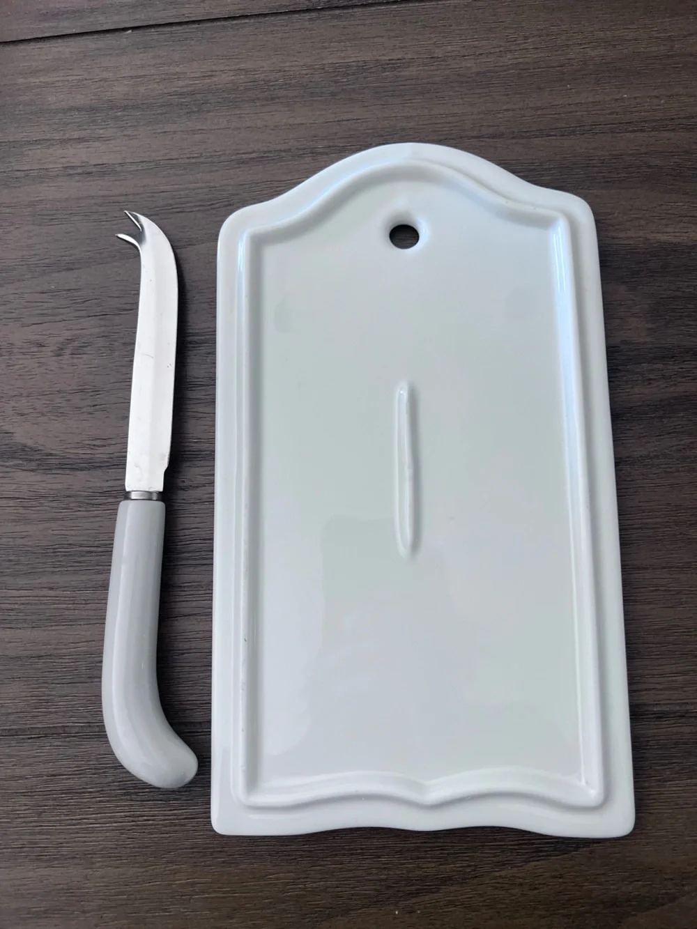 Vintage Floral Ceramic Cheese Board with Matching Floral Knife Japan